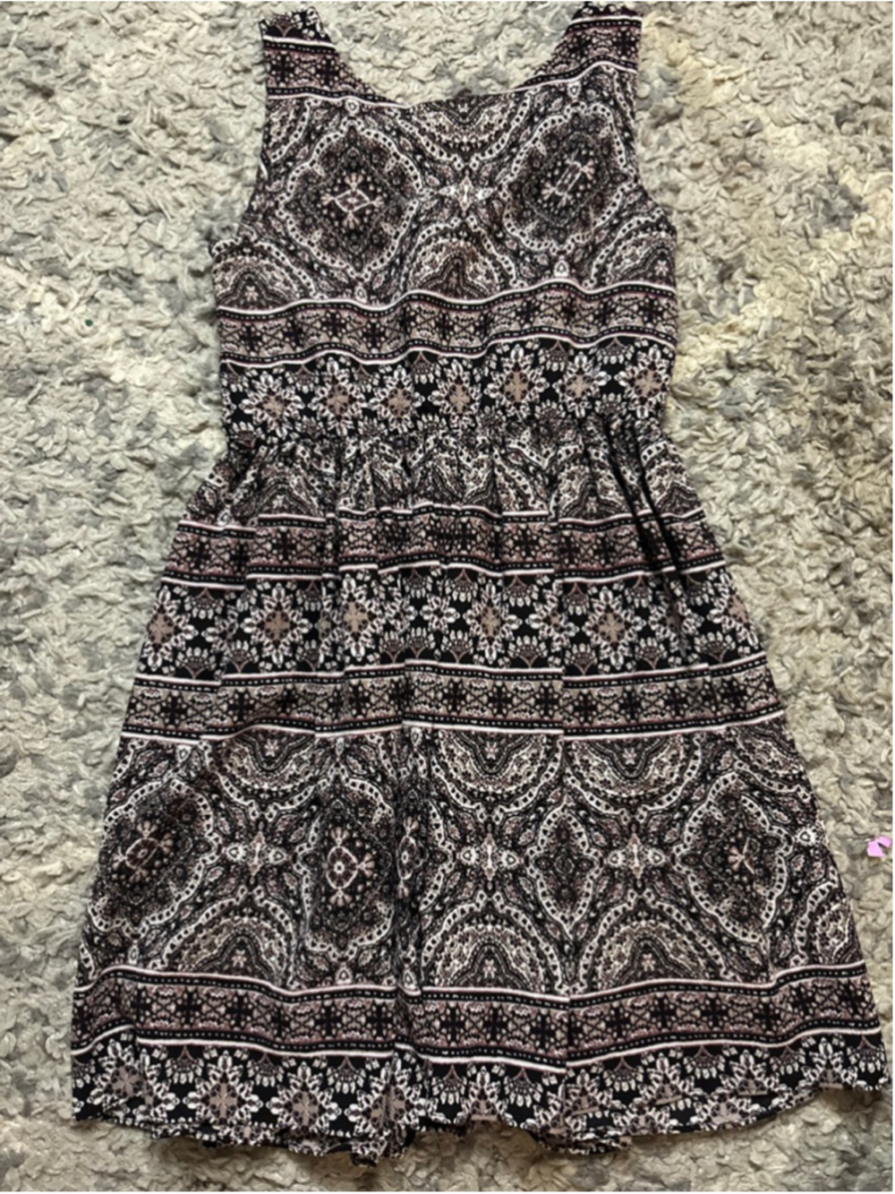 Kids Bonnie Jean Black Pink Patterned Sleeveless Dress